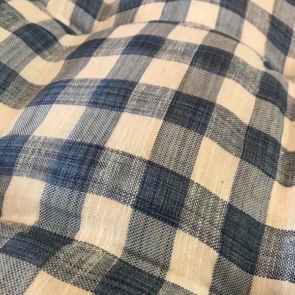 Blue & White Buffalo Check Seat Cushion 50" X 22" With 13 X 13 " Throw Pillow - Picture 9 of 10